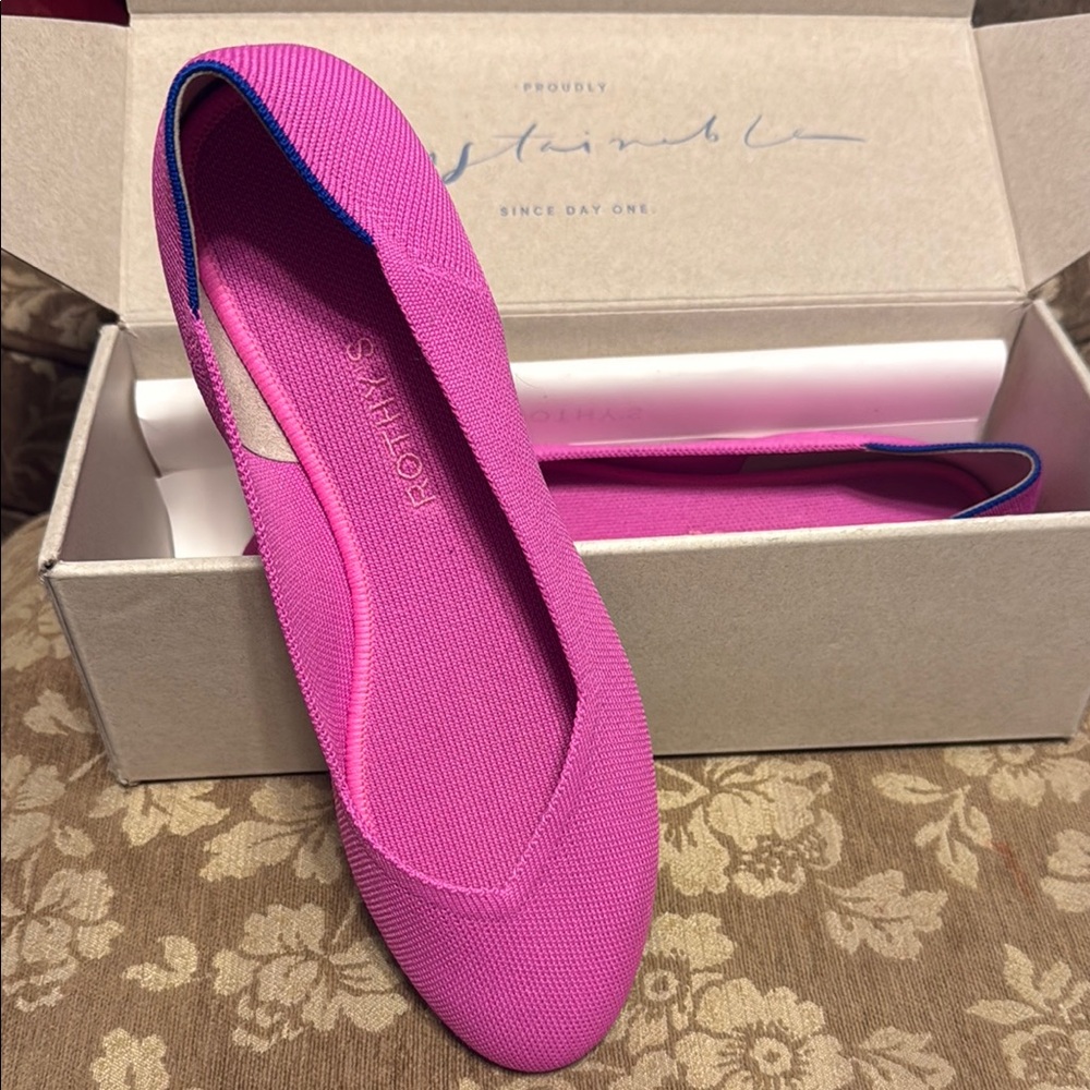 Rothy's Pink Flats Sleek Minimalist Design